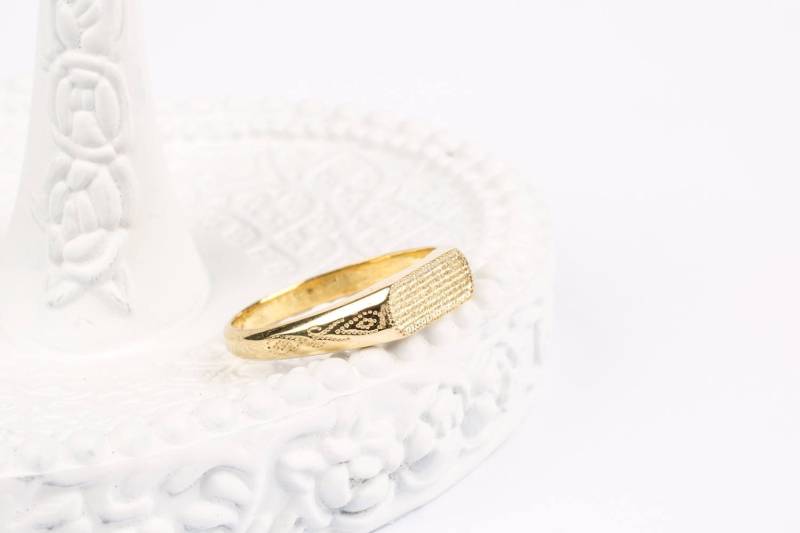 Frauen Signet Ring Gold, Art Deco Gold von DANAKRESPIJEWELRY