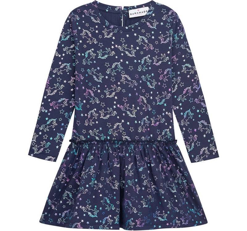 DANAMADE A-Linien-Kleid DELLI (1-tlg) DANAMADE Kinderkleid DELLI Mädchen Langarmkleid mit Einhorn-Print von DANAMADE