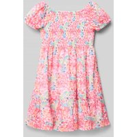 DANAMADE Kleid mit Smok-Details im Stufen-Look in Pink, Größe 140 von DANAMADE
