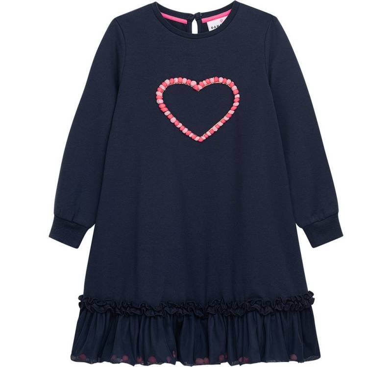 DANAMADE Volantkleid DLEXY (1-tlg) DANAMADE Mädchen Sweatkleid „Dlexy“ mit Herz aus Pompons von DANAMADE