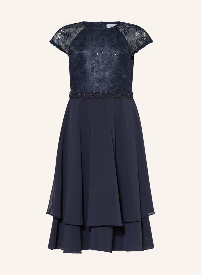 Danamade Cocktailkleid Im Materialmix Mit Pailletten Und Schmuckperlen blau von DANAMADE