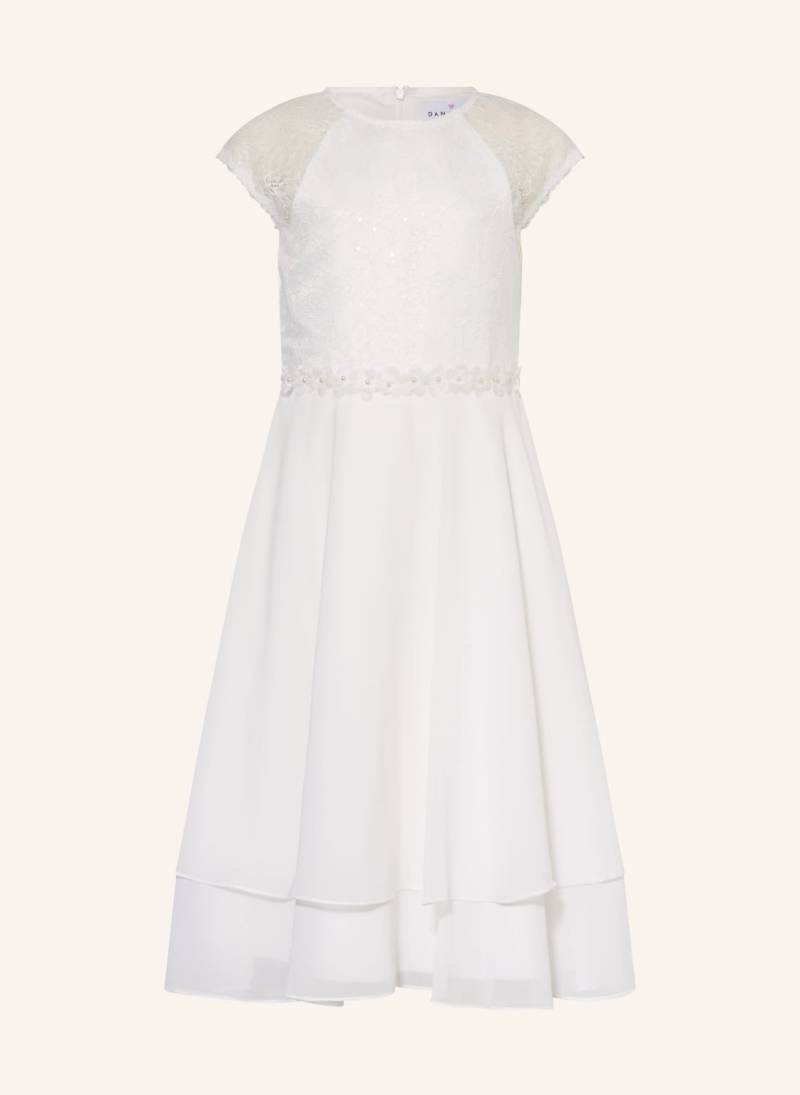Danamade Cocktailkleid Im Materialmix Mit Pailletten Und Schmuckperlen weiss von DANAMADE