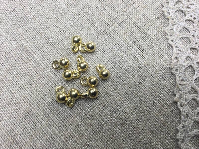 10-Tlg. Kleine Kugel Charm Anhänger Goldene Farbe von DANAROSE12