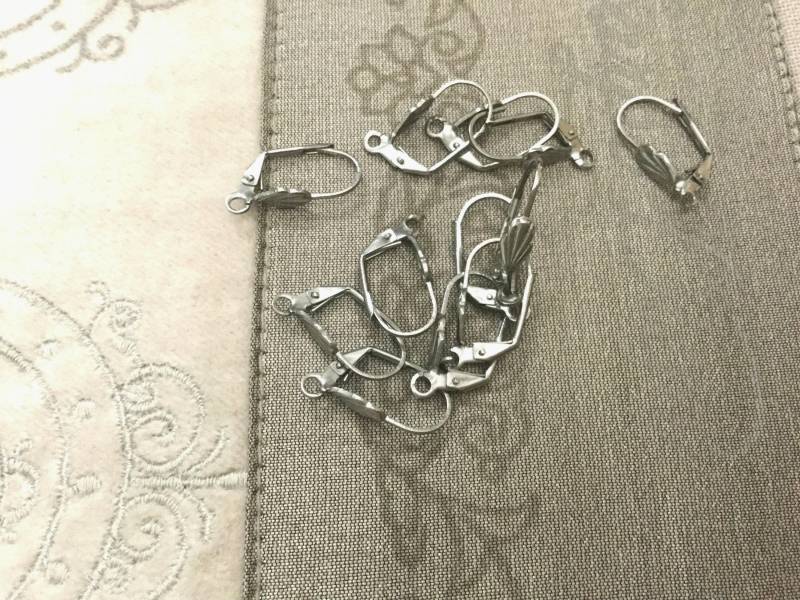 12Tlg. Elegante Brisur Ohrringe/Aufhängung Antik Silber von DANAROSE12