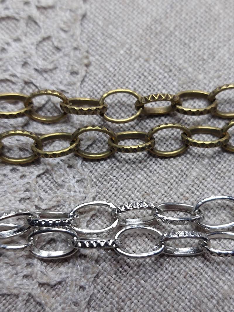 strukturierte Offene Glieder Kabelkette 7x 5 Mm Silber von DANAROSE12