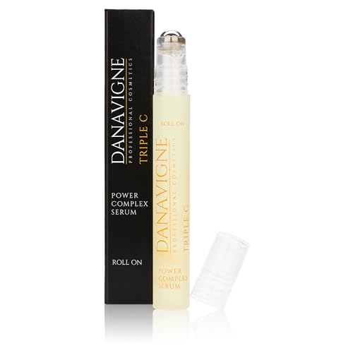 DANAVIGNE Triple Power Vitamin C Serum Gesicht und Augengel im praktischen Roll On – Anti Aging Serum Komplex mit dreifach Vitamin C hochdosiert, Skincare Made in Germany für Männer und Frauen von DANAVIGNE