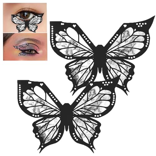 Butterfly Eyeliner Stencil, Butterfly Eyeliner Stamp, Butterfly Makeup Stencil, Eyeliner Stencils for Eyes Wing, Winged Eyeliner Stamp,Reusable And Flexible Eyeliner Applicators Shaper Tool (2Pcs) von DANC