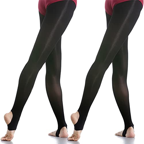 DANCEYOU 2 Paare Ballettstrumpfhose Tanzstrumpfhosen für Mädchen Kinder und Damen Schwarz mit Steg XXL DANCEYOU 2 Paare Ballettstrumpfhose Tanzstrumpfhosen für Mädchen Kinder und Damen Schwarz mit Steg XXL von DANCEYOU