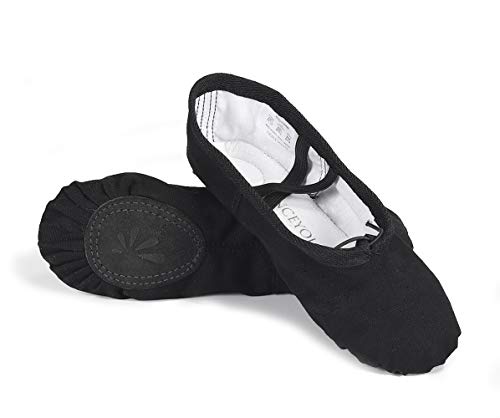 DANCEYOU Ballettschuhe aus Canvas - Ballettschläppchen, Tanzschuhe mit geteilter Ledersohle - für Kinder und Erwachsene Black 255 EU40.5 DANCEYOU Ballettschuhe aus Canvas - Ballettschläppchen, Tanzschuhe mit geteilter Ledersohle - für Kinder und Erwachsene Black 255 EU40.5 von DANCEYOU