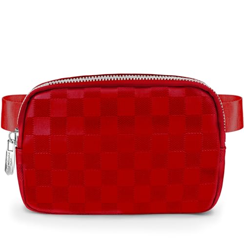 DANCOUR Karierte Gürteltasche, Crossbody-Tasche, Bauchtasche, Ledergürteltasche, Crossbody, Bauchtaschen für Frauen, Crossbody-Taschen für Frauen, Hüfttasche, Crossbody Fanny Pack für Damen Herren von DANCOUR