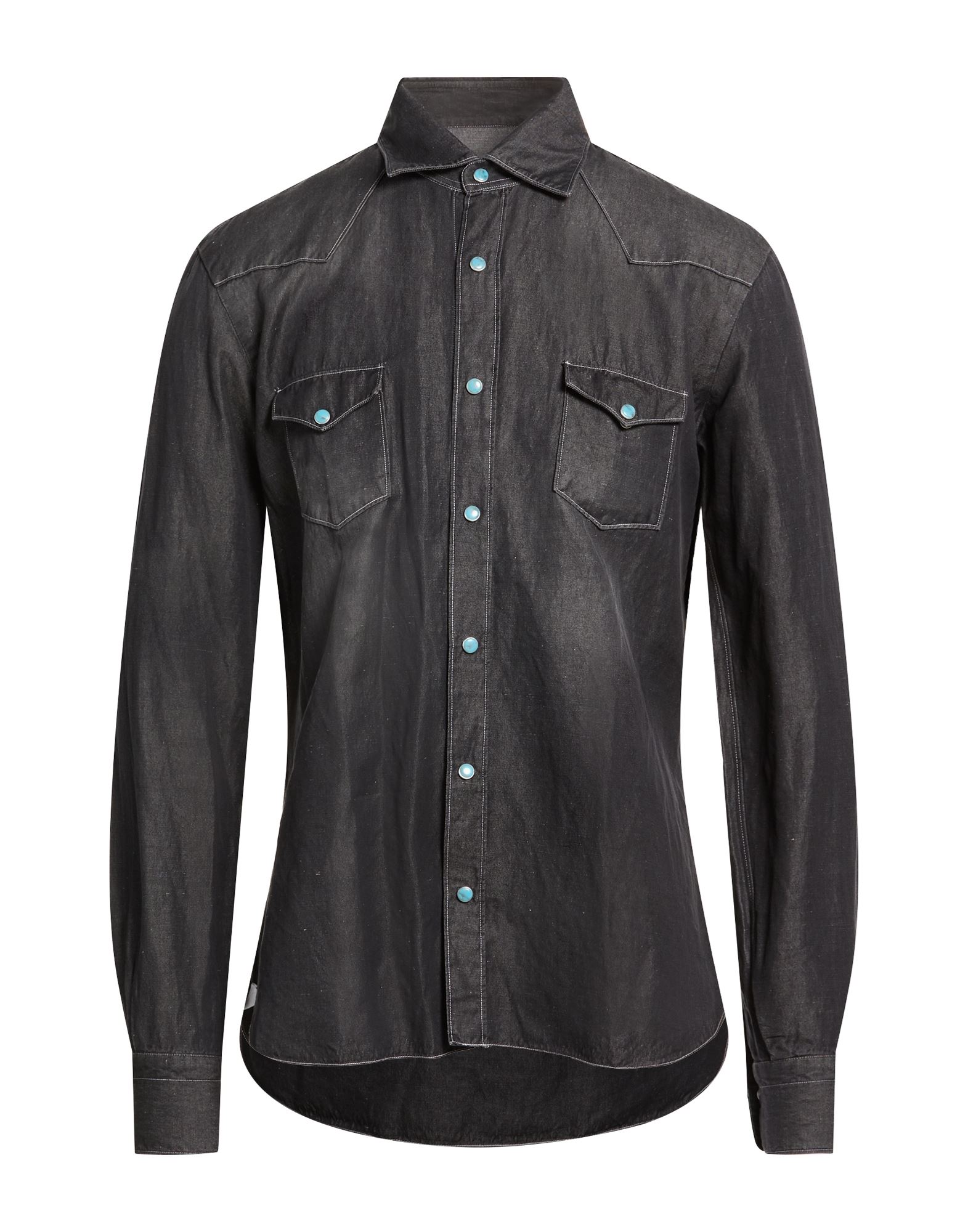 DANDYLIFE by BARBA Napoli Jeanshemd Herren Braungrau von DANDYLIFE by BARBA Napoli