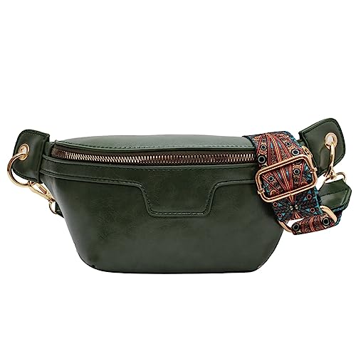 Bauchtasche Casual Taschen für Frauen Brusttasche Reißverschluss Design Hüfttasche Bauchtasche Freizeit Reisen Crossbody Packs, Greenwaistbag von DANETI