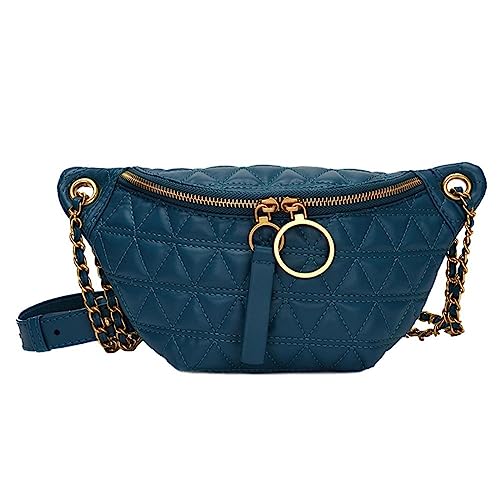 Bauchtasche Frauen Fanny Brusttasche Weibliche Taille Geldbörse Schultertaschen Damen PU Leder Crossbody Tasche, blau von DANETI