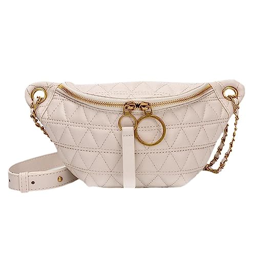 Bauchtasche Frauen Fanny Brusttasche Weibliche Taille Geldbörse Schultertaschen Damen PU Leder Crossbody Tasche, weiß von DANETI