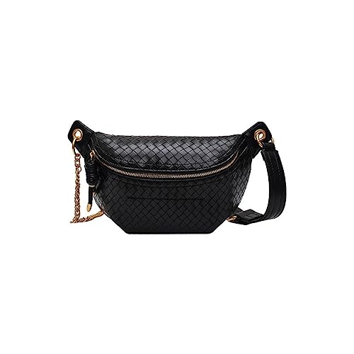 Bauchtasche Hüfttasche Frauen Fanny Pack Crossbody Brust Pack Mini Taille Gürtel Taschen Mode Mädchen Telefon Pack Geldbörse, Schwarz von DANETI