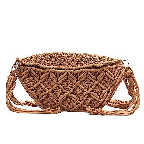 Bauchtasche Weibliche Strand Braid Bohemian Fanny Pack Mode Strand Häkeln Taille Pack Bum Gürtel Taschen, auburn von DANETI