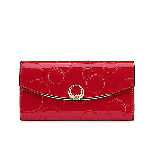 DANETI Damen Geldbörse Frauen Geldbörse Clutch Tasche Mode Kartenhalter Geldklammer Dame Lange Geldbörse Tasche für Party, rot von DANETI