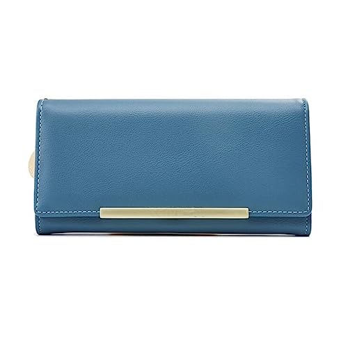 DANETI Damen Geldbörse Geldbörsen für Frauen Lange Geldbörse Frau Bifold Brieftasche Kartenhalter Münze Armband Frauen Geldbörse, blau von DANETI