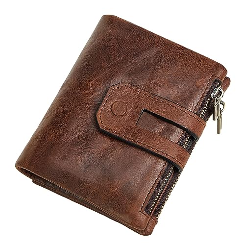 DANETI PU Leder Herren Geldbörse Echtes Leder Männer Business Brieftasche RFID Männer Karte ID Halter Münzbörse Reisebrieftasche, Kaffee2 von DANETI