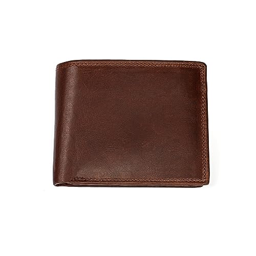 Herren Brieftaschen Echtes Leder Männer Brieftasche Kleine Mini Kartenhalter Männlichen Walet Pocket Retro Geldbörse, Sepia von DANETI