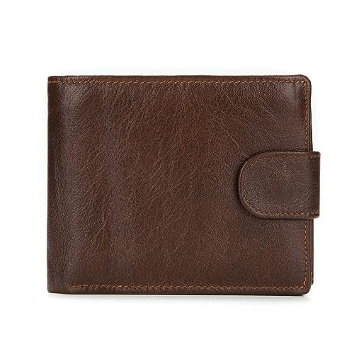 Herren Geldbörsen Brieftasche mit Schnalle für Männer Echtes Leder Männer Brieftaschen Braun Männlichen Geldbörse Kartenhalter, Brownmenwallet von DANETI