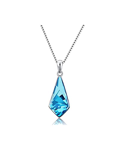 DANIEL CLIFFORD® Celeste Damen-Halskette 925 Sterling-Silber I Swarovski Elements Kristall blau (Kettenlänge: 43 cm) - Echtschmuck Geschenk für Sie von DANIEL CLIFFORD