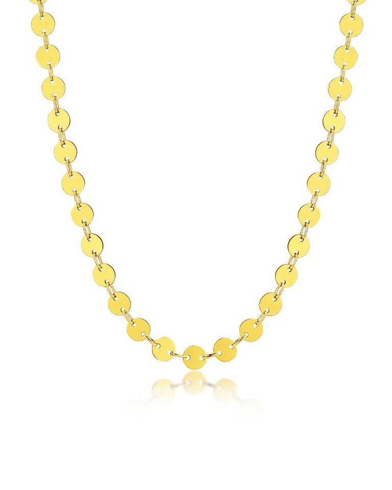 DANIEL CLIFFORD Choker 'Cora' Damen Halskette aus Silber 925 und 18 Karat Gelbgold vergoldet mit Plättchen, enganliegende Halskette für Frauen (inkl. Verpackung), größenverstellbar 31cm - 36cm, haut- und allergiefreundlich von DANIEL CLIFFORD