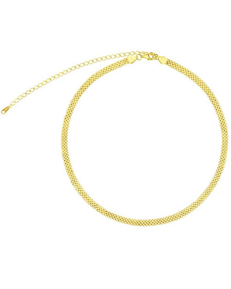 DANIEL CLIFFORD Choker 'Megan' breite Damen Halskette aus Silber 925 und 18 Karat Gelbgold vergoldet, enganliegende Halskette für Frauen, größenverstellbar 33 cm - 44 cm (inkl. Verpackung), haut- und allergiefreundlich von DANIEL CLIFFORD