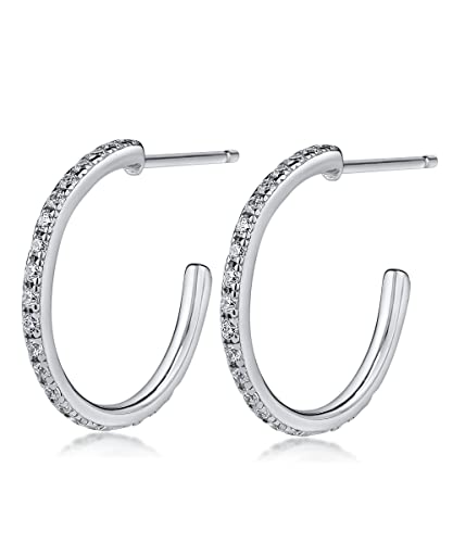 DANIEL CLIFFORD Damen Creolen Silber 925 Zirkonia ‚Fiona‘, elegante 17mm Creolen Ohrringe schmal Zirkonia Kristall für Frauen DANIEL CLIFFORD Damen Creolen Silber 925 Zirkonia ‚Fiona‘, elegante 17mm Creolen Ohrringe schmal Zirkonia Kristall für Frauen von DANIEL CLIFFORD