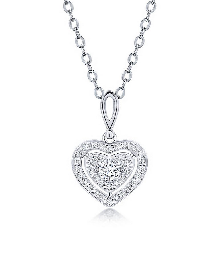 DANIEL CLIFFORD Herzkette 'Anastasia' Damen Halskette Silber 925 Herz Anhänger Kristall (inkl. Verpackung), größenverstellbare Silberkette, mit Kristallen besetzter Herzanhänger von DANIEL CLIFFORD