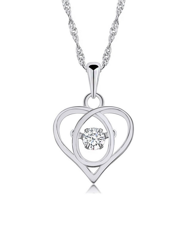 DANIEL CLIFFORD Herzkette 'Connie' Damen Halskette Silber 925 Herz Anhänger Kristall (inkl. Verpackung), hochwertige Silberkette, Herz-Kristall als Zeichen der Liebe von DANIEL CLIFFORD