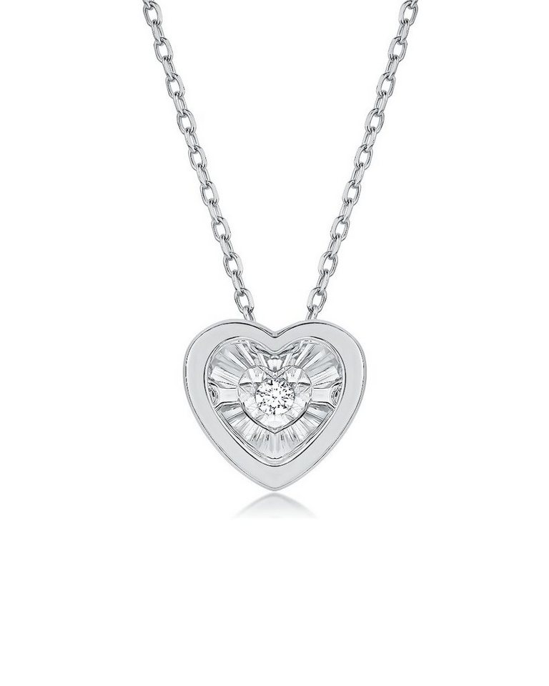 DANIEL CLIFFORD Herzkette 'Corina' Damen Halskette Silber 925 Herz-Anhänger Kristall Moissanit, 40cm - 45cm größenverstellbare Silberkette, Herzform von DANIEL CLIFFORD