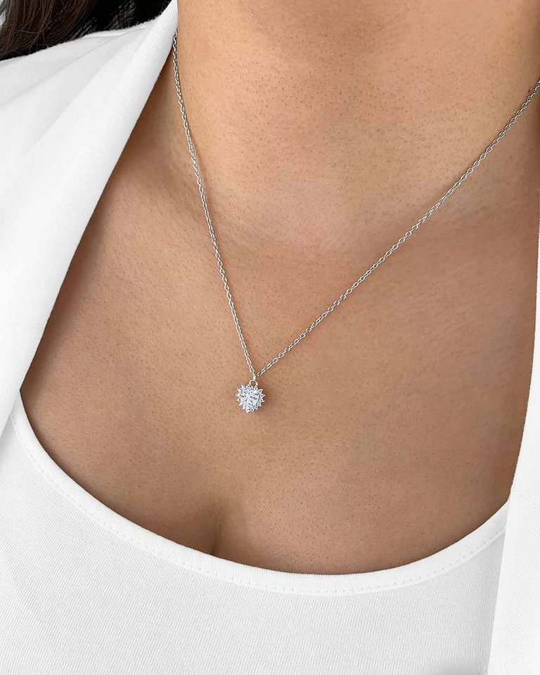 DANIEL CLIFFORD Herzkette Herzkette 'Eliana' Damen Halskette Silber 925 Herzanhänger Kristall (inkl. Verpackung), größenverstellbare Silberkette 40cm - 45cm, Kristallherz von DANIEL CLIFFORD