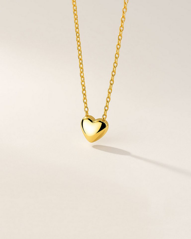 DANIEL CLIFFORD Herzkette 'Janet' Damen Halskette 18 Karat vergoldet mit Anhänger Herz (inkl. Verpackung), 44cm filigrane Halskette aus 925 Silber vergoldet mit Herz Anhänger von DANIEL CLIFFORD