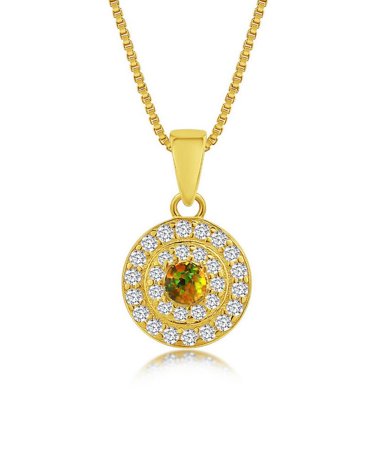 DANIEL CLIFFORD Kette mit Anhänger 'Carina' Damen Halskette Silber 925 vergoldet 18k Gold mit Anhänger (inkl. Verpackung), größenverstellbare Silberkette 40cm - 45cm, runder Anhänger Kreis von DANIEL CLIFFORD