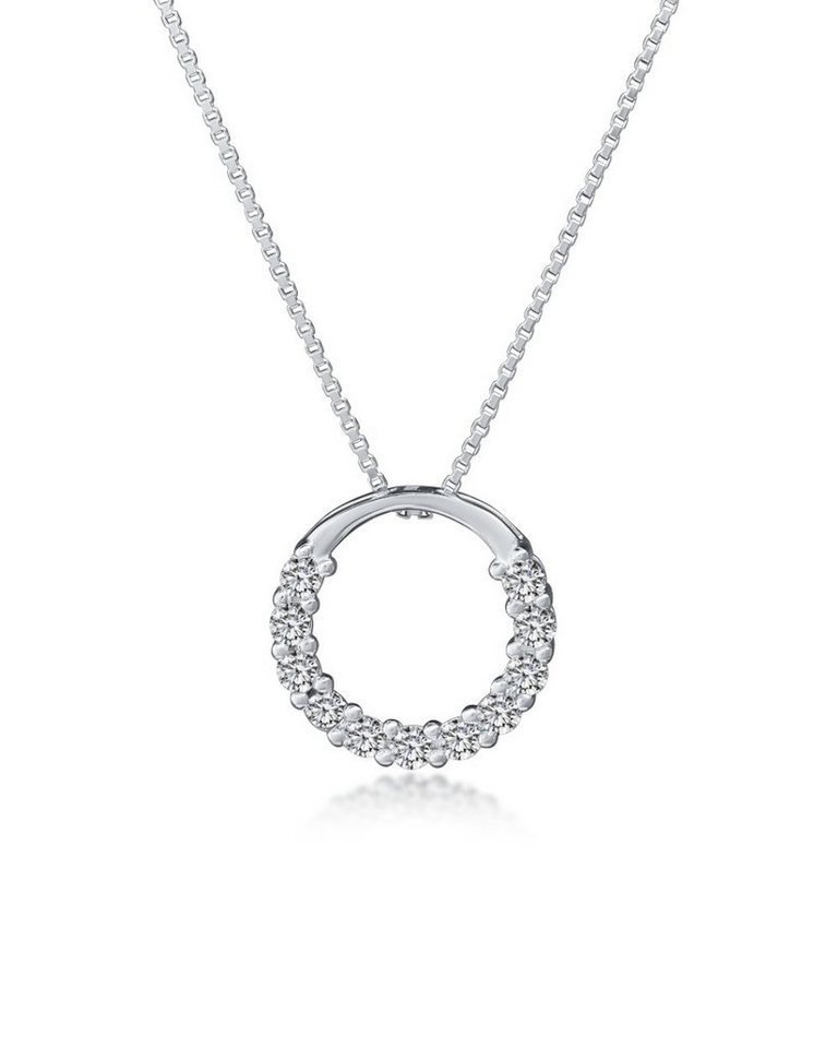 DANIEL CLIFFORD Kette mit Anhänger 'Dana' Damen Halskette Silber 925 Kreis runder Anhänger (inkl. Verpackung), 45cm Collier aus Sterlingsilber mit Zirkonia Kristallen von DANIEL CLIFFORD