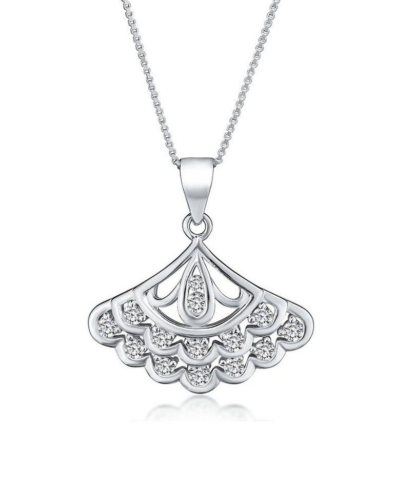 DANIEL CLIFFORD Kette mit Anhänger 'Fleur' Damen Halskette Silber 925 mit Anhänger (inkl. Verpackung), 45cm Kette aus Sterlingsilber mit Kristall-Anhänger von DANIEL CLIFFORD