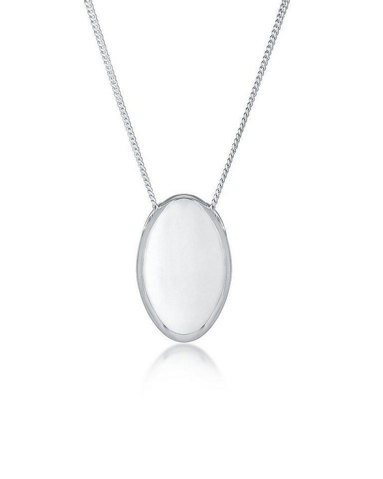 DANIEL CLIFFORD Kette mit Anhänger 'Jenna' Damen Halskette Silber 925 mit ovalem Anhänger (inkl. Verpackung), 50cm Collier aus Sterlingsilber, glanzvoller Anhänger oval, haut- und allergiefreundlich von DANIEL CLIFFORD