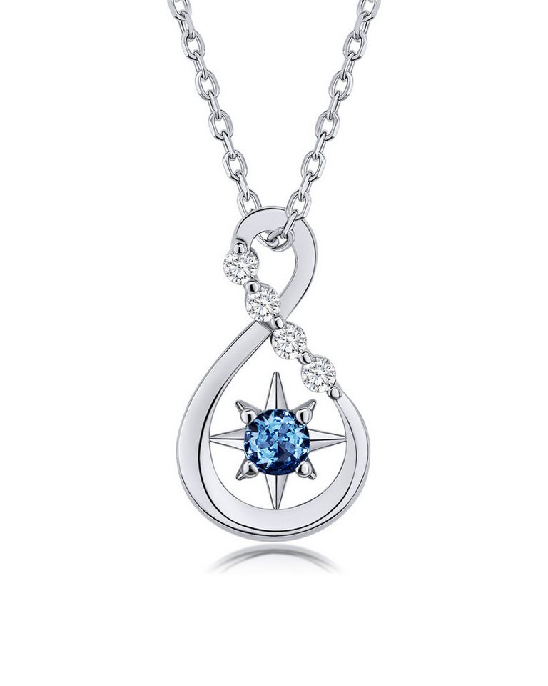 DANIEL CLIFFORD Kette mit Anhänger 'Melody' Damen Halskette Silber 925 Kristall Anhänger Unendlichkeit (inkl. Verpackung), größenverstellbare Silberkette 45cm, Zeichen der Ewigkeit von DANIEL CLIFFORD