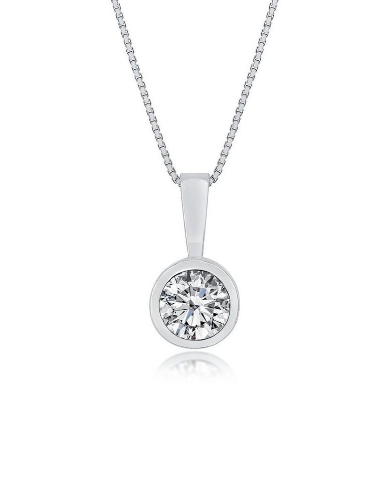DANIEL CLIFFORD Kette mit Anhänger 'Michelle' Damen Halskette Silber 925 Solitär Anhänger (inkl. Verpackung), 45cm Collier aus 925 Sterlingsilber mit Solitär Zirkonia-Kristall von DANIEL CLIFFORD