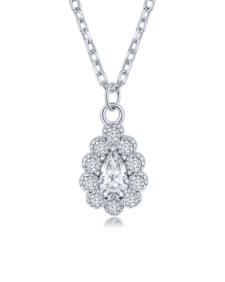 DANIEL CLIFFORD Kette mit Anhänger 'Yvonne' Damen Halskette Silber 925 mit Anhänger (inkl. Verpackung), größenverstellbare Silberkette 40cm - 45 cm, elegantes Design von DANIEL CLIFFORD