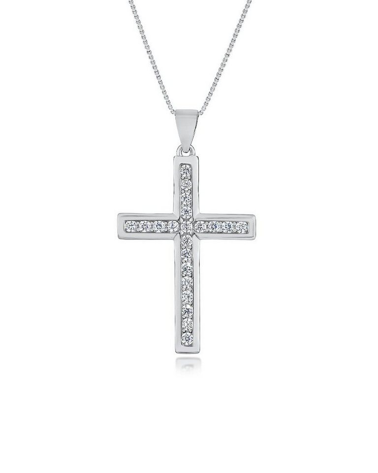 DANIEL CLIFFORD Kreuzkette 'Camille' Damen Halskette Silber 925 mit Anhänger Kreuz (inkl. Verpackung), 45cm Silberkette und Kreuz-Anhänger mit Zirkonia-Kristallen von DANIEL CLIFFORD