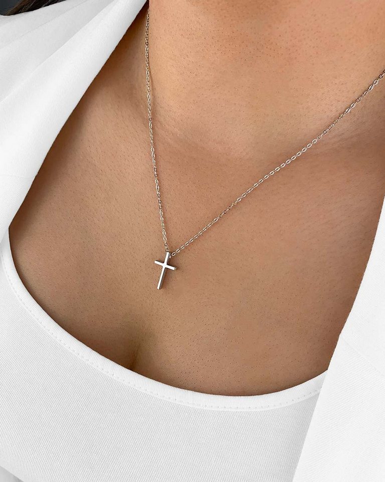 DANIEL CLIFFORD Kreuzkette 'Christine' Damen Halskette Silber 925 Kreuz Anhänger (inkl. Verpackung), größenverstellbare Silberkette mit Kreuz-Anhänger von DANIEL CLIFFORD