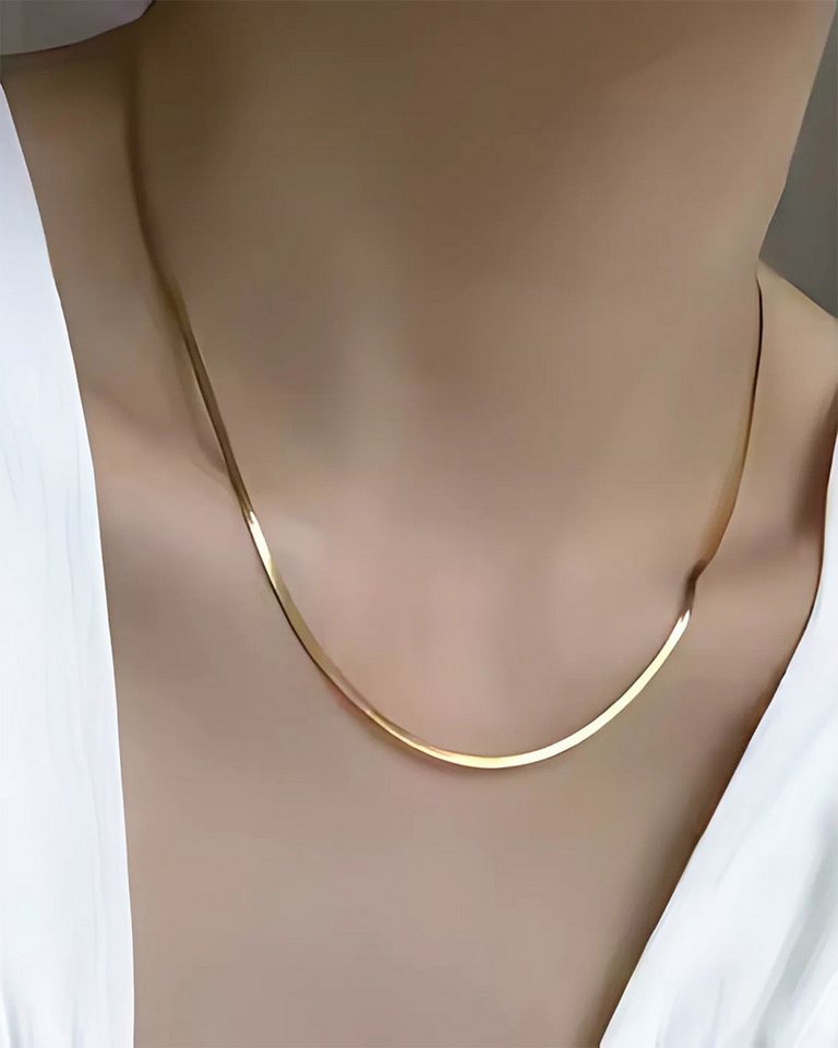 DANIEL CLIFFORD Schlangenkette 'Janine' Damen Halskette Silber 925 18 Karat vergoldet Snake (inkl. Verpackung), größenverstellbare Schlangenkette perfekt für den Layering-Look von DANIEL CLIFFORD