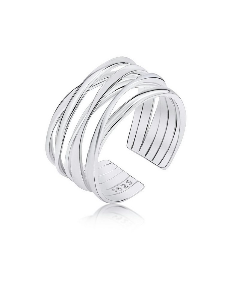 DANIEL CLIFFORD Silberring 'Jackie' Damen Ring Silber 925, Silberring größenverstellbar (inkl. Verpackung), Statementring aus hochwertigem S925 Sterlingsilber von DANIEL CLIFFORD