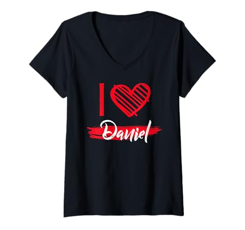 Damen Ich liebe DANIEL T-Shirt Ich liebe DANIEL T-Shirt mit V-Ausschnitt Damen Ich liebe DANIEL T-Shirt Ich liebe DANIEL T-Shirt mit V-Ausschnitt von DANIEL Designs By AKOKAY