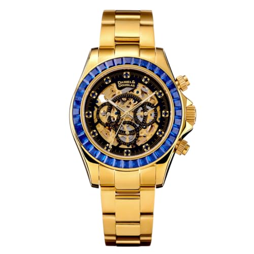 Armbanduhr Mechanisch Automatik DD8802DG Analog Automatik Daniel&Douglas Gold Blau Herren von DANIEL&DOUGLAS(ダニエルアンドダグラス)