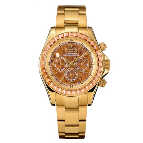 Armbanduhr Mechanisch Automatik Selbstaufzug DD8812 Analog Automatik Daniel&Douglas Skelett Gold Herren von DANIEL&DOUGLAS(ダニエルアンドダグラス)