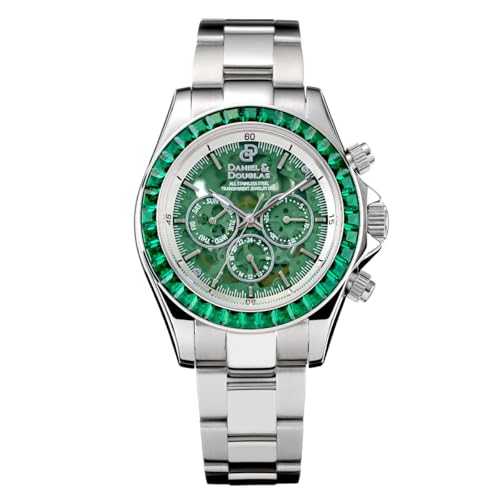 Armbanduhr Mechanisch Automatik Selbstaufzug DD8812 Analog Automatik Daniel&Douglas Skelett Grün Silber Herren von DANIEL&DOUGLAS(ダニエルアンドダグラス)