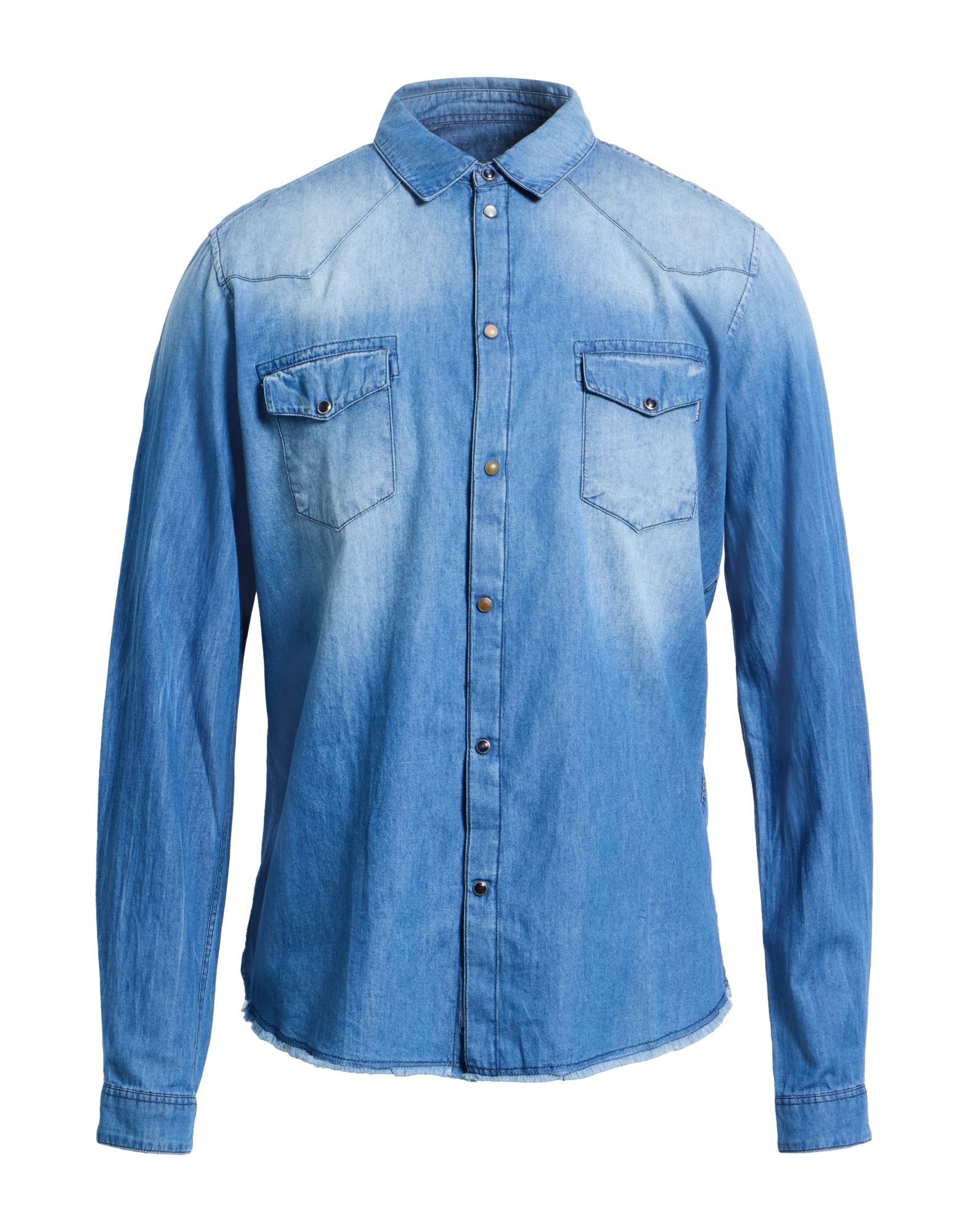 DANIELE ALESSANDRINI HOMME Jeanshemd Herren Blau von DANIELE ALESSANDRINI HOMME